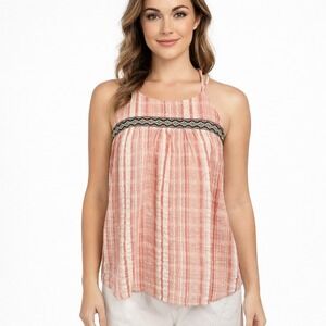L‎ Love Halter Top NWT Stripe Aztec Detail